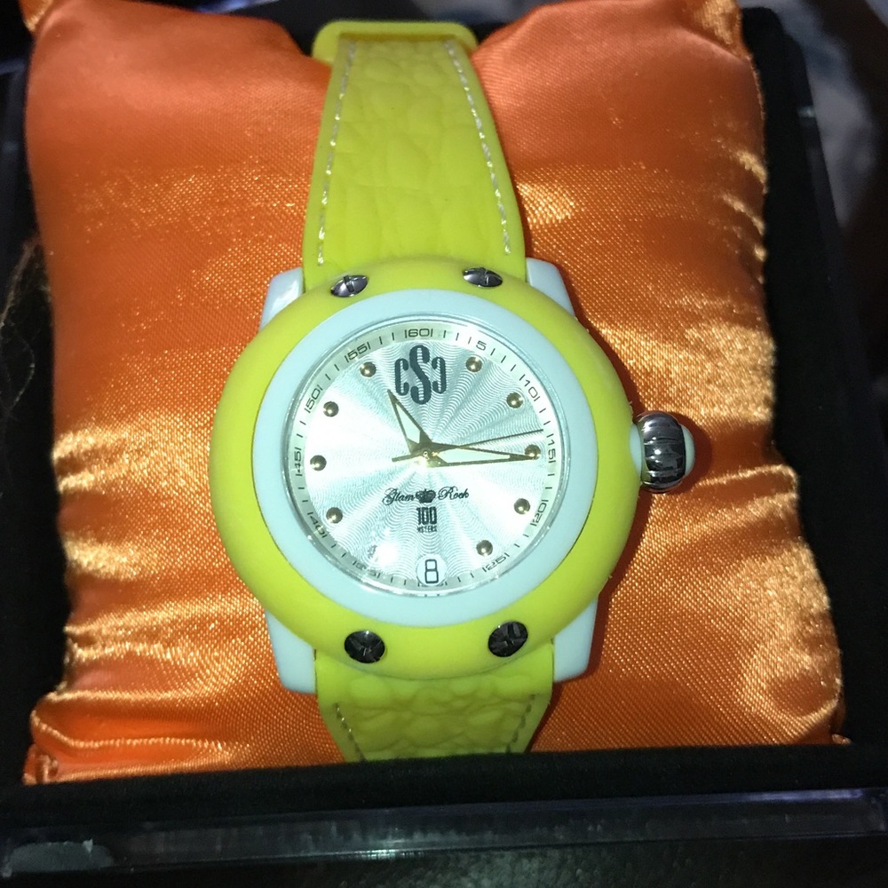 Glam Rock Miss Miami Beach Women’s Watch Yellow